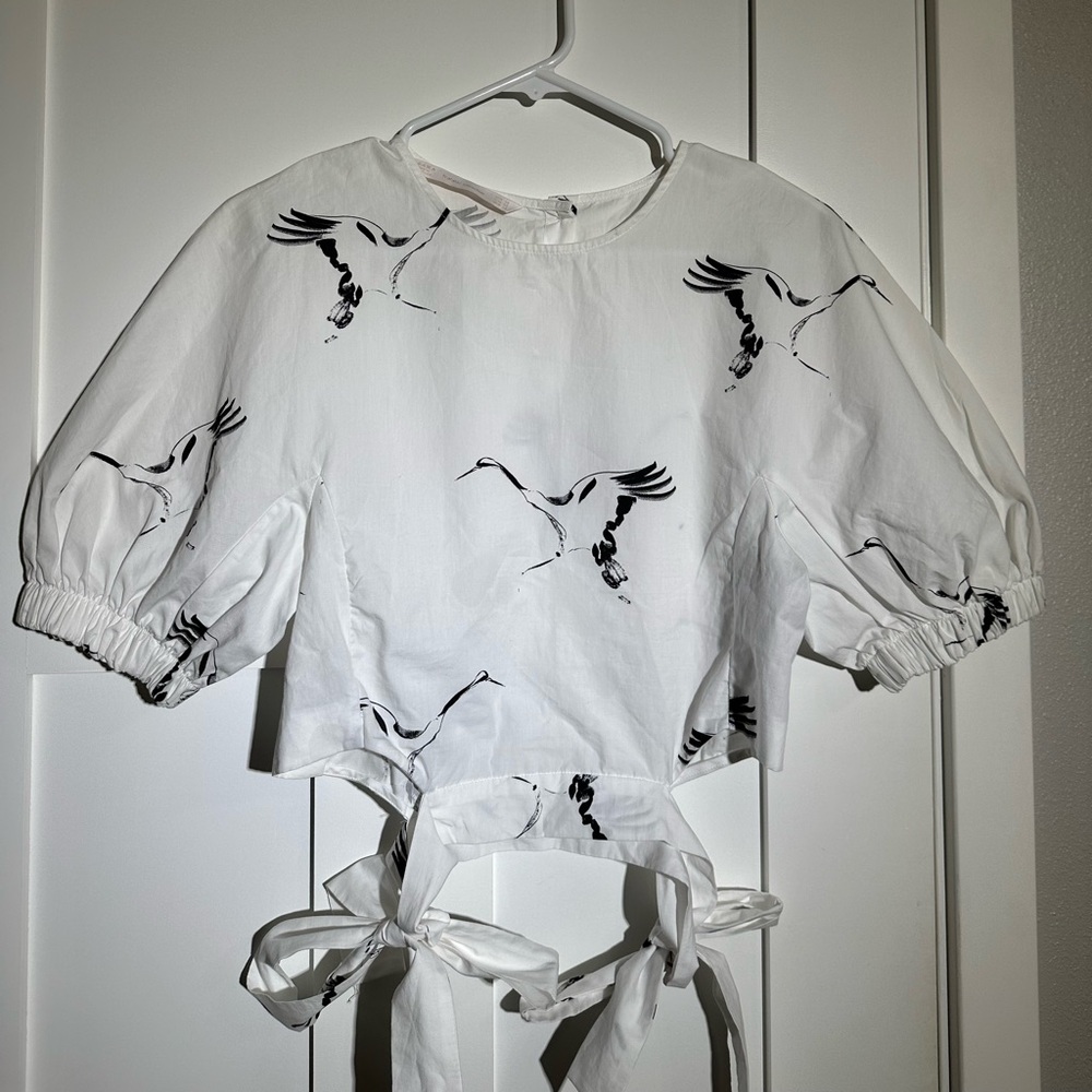 Zara side tie blouse